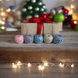 5 Pack Michaels Duo Color Jute Twine Rope Green Natural Craft Gift Wrapping NIP